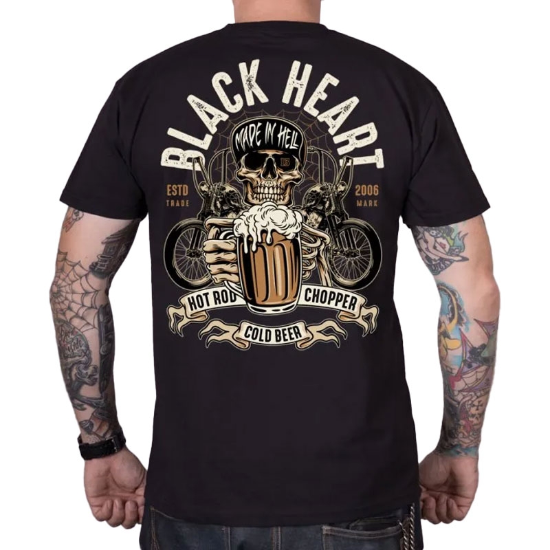 Tričko Black Heart Beer Biker čierne