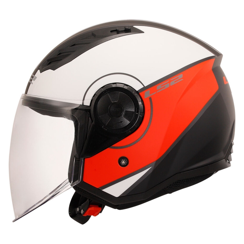 Otvorená prilba na motorku LS2 OF616 Airflow II Cover matná bielo-červená