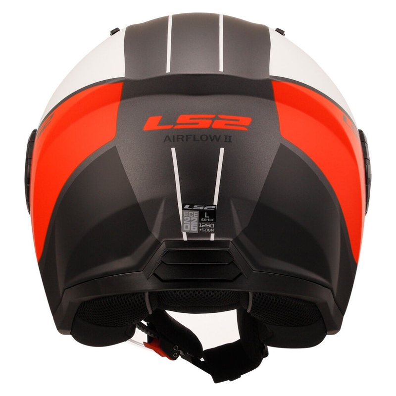 Otvorená prilba na motorku LS2 OF616 Airflow II Cover matná bielo-červená