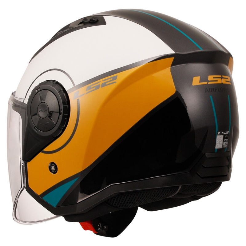 Otvorená prilba na motorku LS2 OF616 Airflow II Cover lesklá bielo-hnedá
