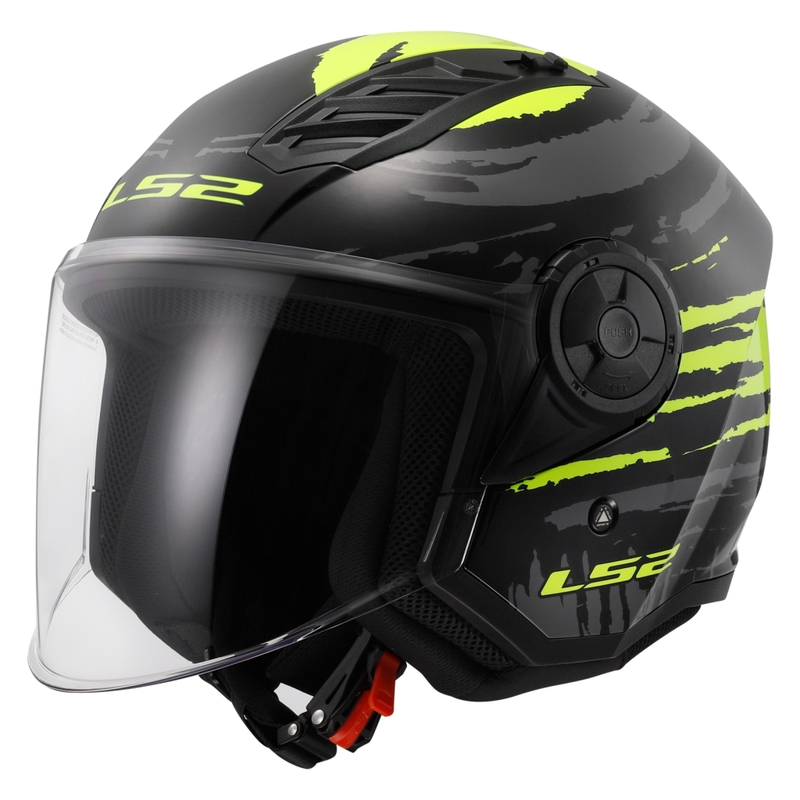Otvorená prilba na motorku LS2 OF616 Airflow II Brush čierno-fluo žltá