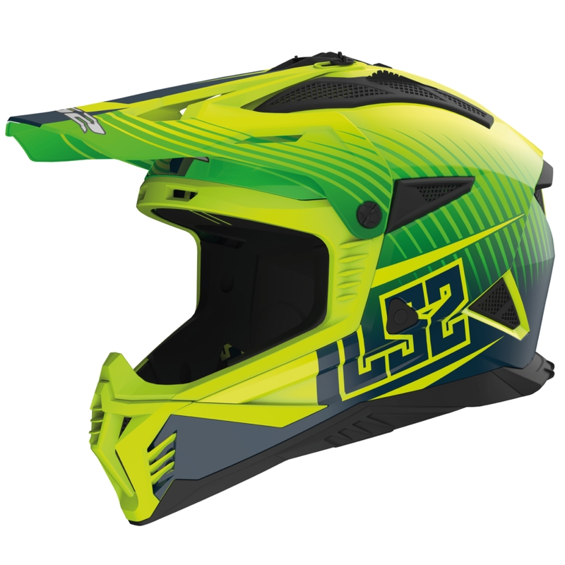 Motokrosová prilba LS2 MX708 Fast II Duck zeleno-žltá