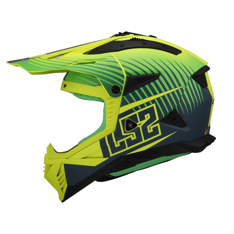 Motokrosová prilba LS2 MX708 Fast II Duck zeleno-žltá