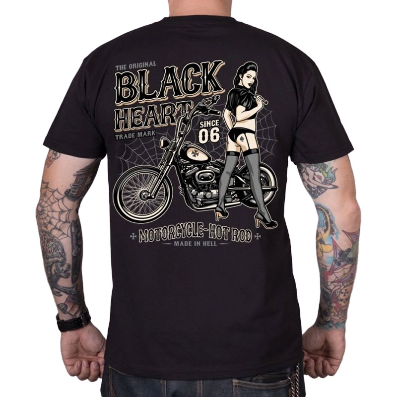 Tričko Black Heart Chopper Pussy čierne