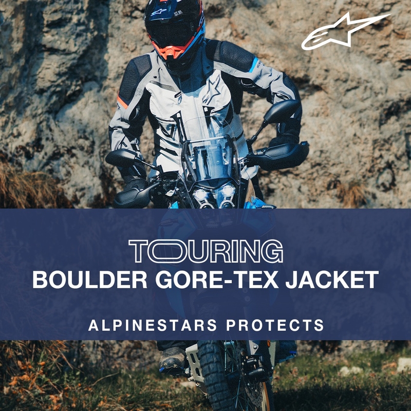 Bunda na motorku Alpinestars Boulder Gore-Tex tmavo-svetlo šedá