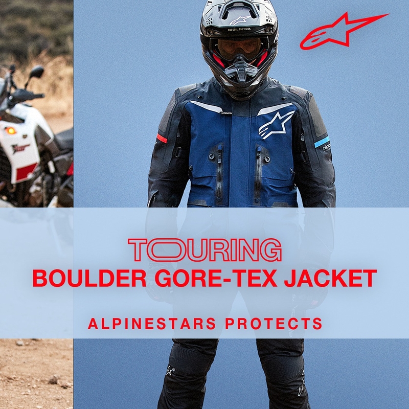 Bunda na motorku Alpinestars Boulder Gore-Tex tmavo-svetlo šedá