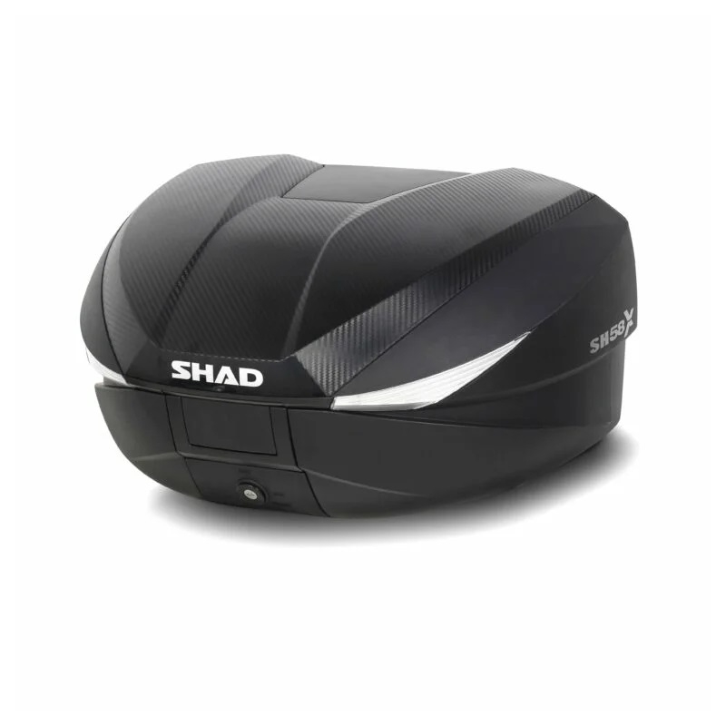 Vrchný kufor na motorku SHAD SH58X Karbón (expandable concept) with PREMIUM lock and backrest