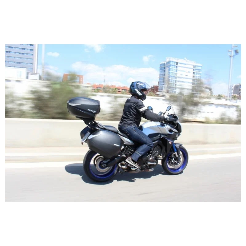 Vrchný kufor na motorku SHAD SH58X Karbón (expandable concept) with PREMIUM lock and backrest