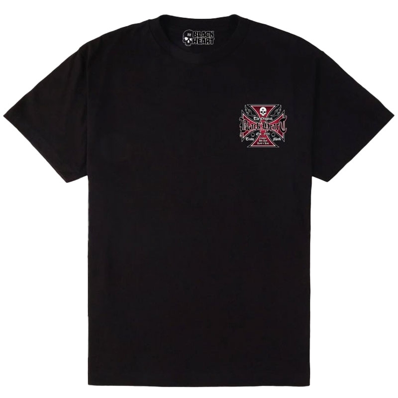 Tričko Black Heart Cross čierne