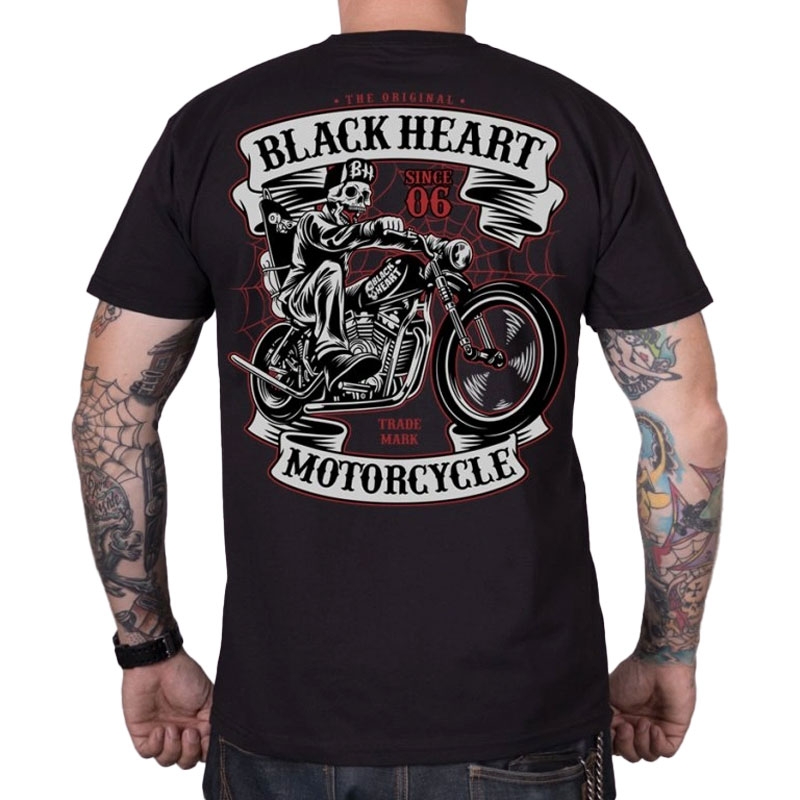 Tričko Black Heart Skeleton Chopper čierne