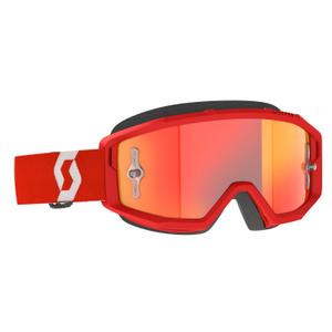Motokrosové okuliare SCOTT - USA Primal CH červeno-biele (plexi oranžové chróm)