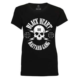 Dámske tričko Black Heart Bastard Skull čierne