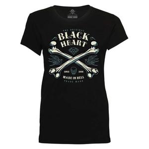 Dámske tričko Black Heart Bones čierne