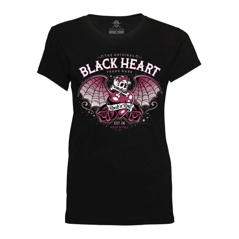 Dámske triko Black Heart Wings Heart čierne