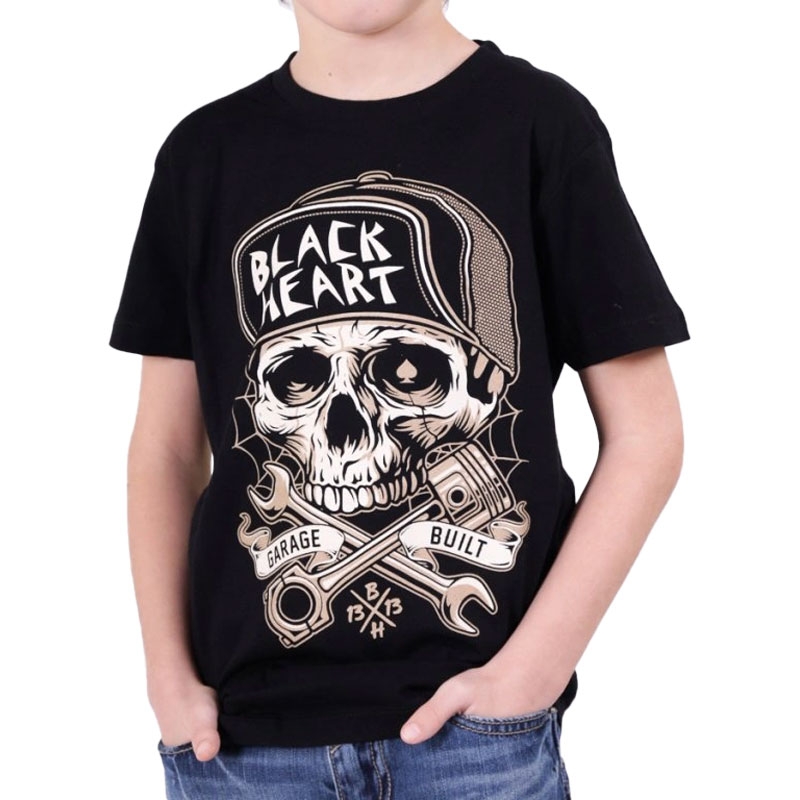 Detské triko Black Heart Garage Built čierne