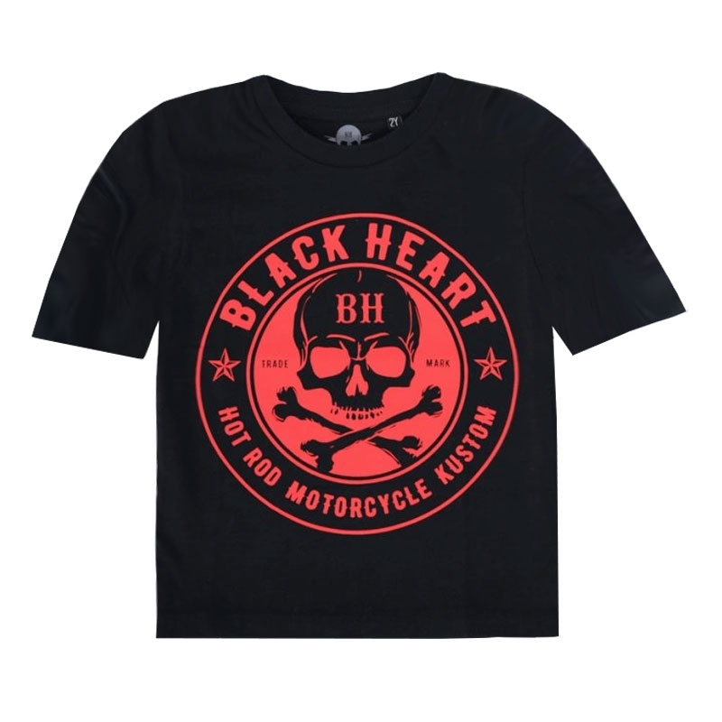 Detské triko Black Heart Red Skul Blk čierne