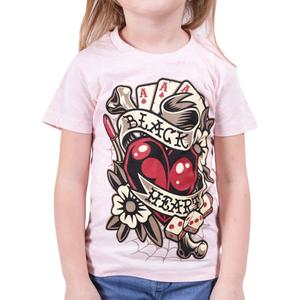 Detské triko Black Heart Rockabilly Heart ružové