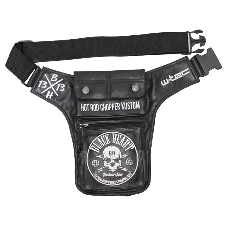 Vrecko na stehno Black Heart W-TEC Skull čierne