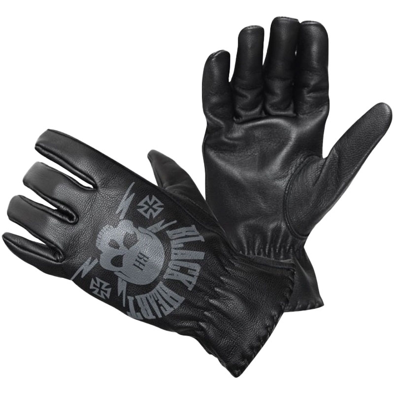 Rukavice na chopper Black Heart Skull Gloves čierne