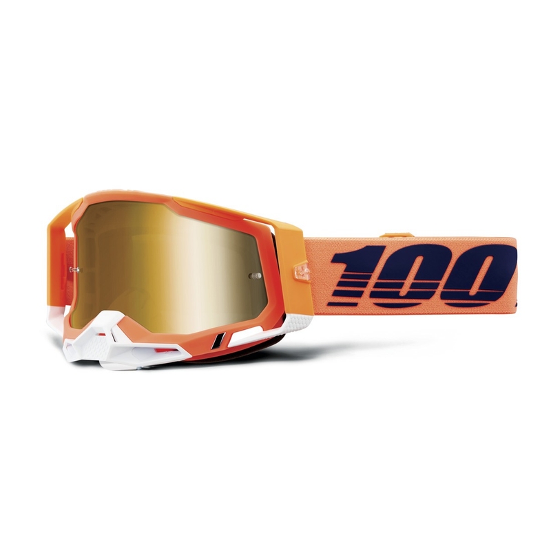 Motokrosové okuliare 100% RACECRAFT Coral zlaté plexi