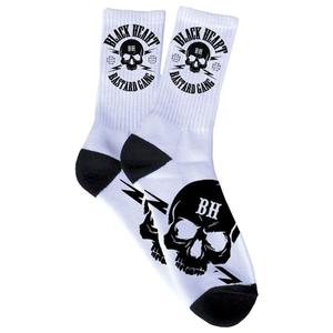 Ponožky Black Heart Bastard Skull biele