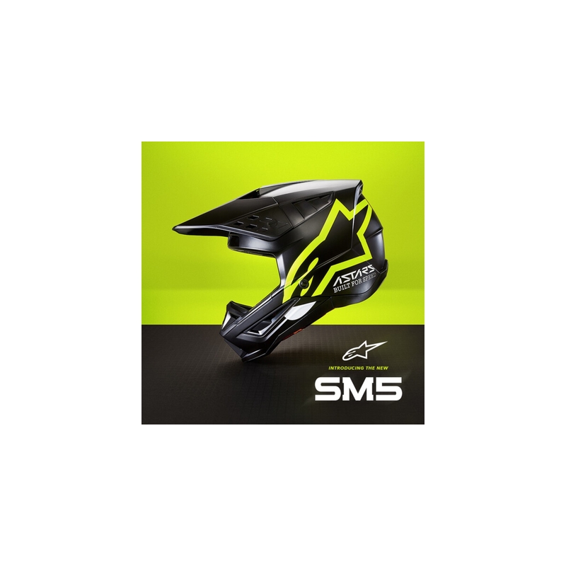 Motokrosová prilba Alpinestars S-M5 Compass čierno-fluorescenčno žltá