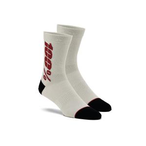 Ponožky 100% - USA Rythym Merino Wool strieborno-červené