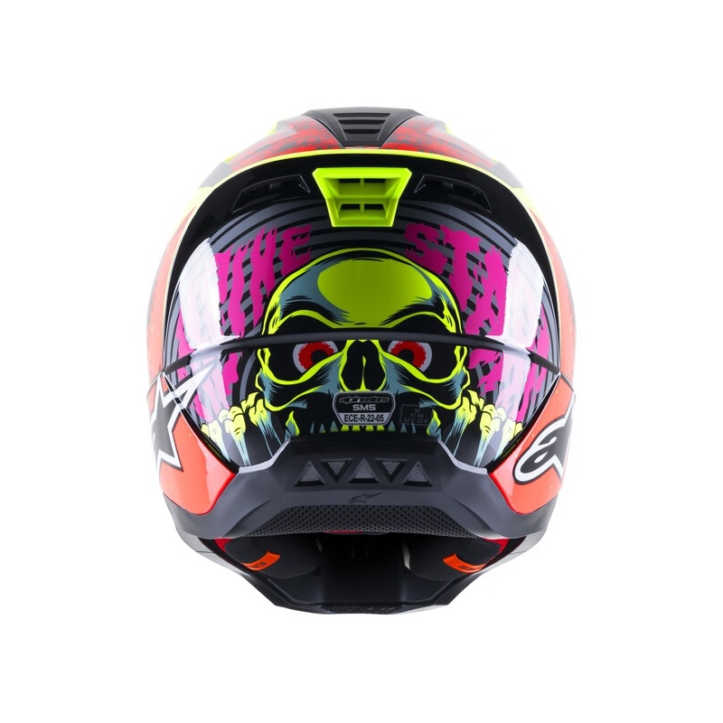 Motokrosová prilba Alpinestars S-M5 Solar Flare fluorescenčno žlto-fluorescenčno červeno-čierna