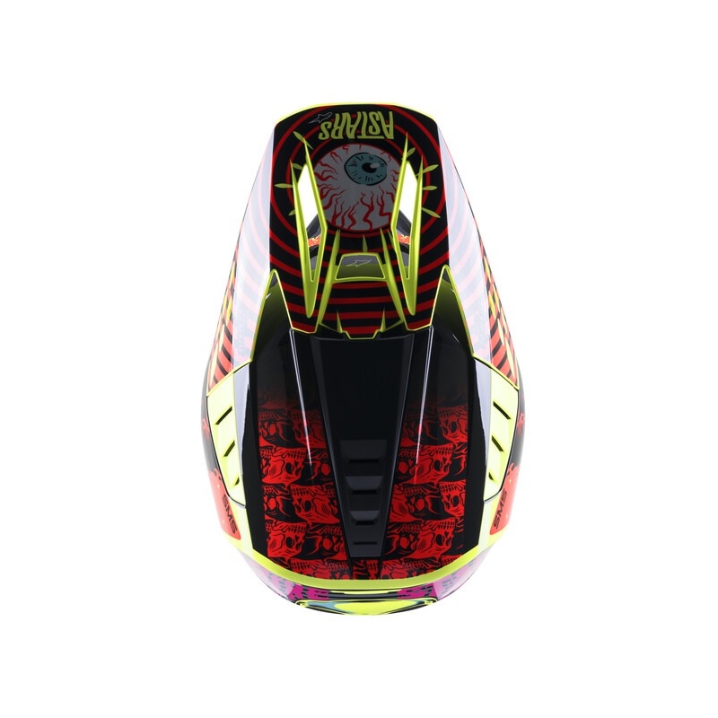 Motokrosová prilba Alpinestars S-M5 Solar Flare fluorescenčno žlto-fluorescenčno červeno-čierna
