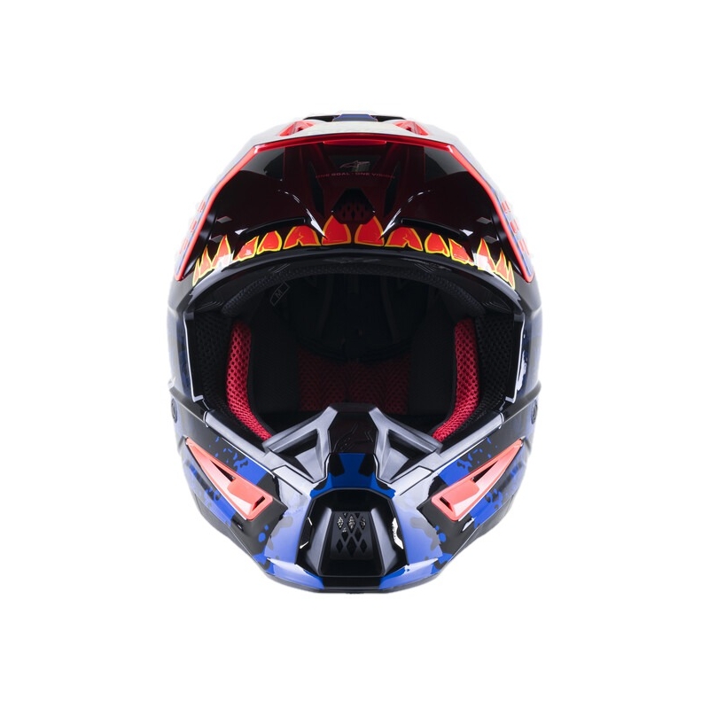 Motokrosová prilba Alpinestars S-M5 Solar Flare čierno-modro-fluorescenčno červeno- fluorescenčno žltá výpredaj