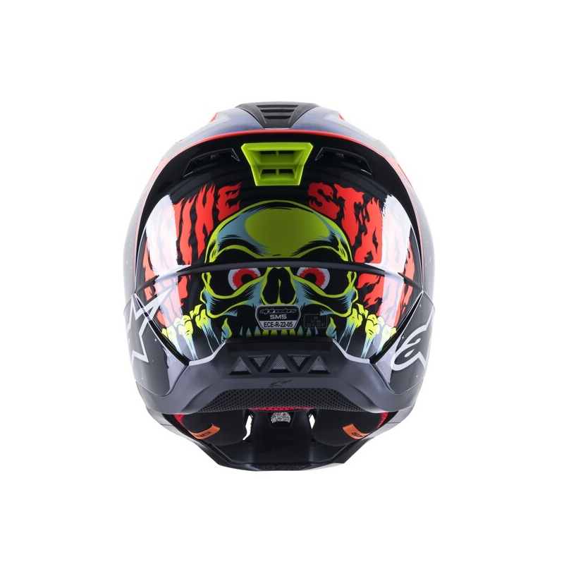 Motokrosová prilba Alpinestars S-M5 Solar Flare čierno-modro-fluorescenčno červeno- fluorescenčno žltá výpredaj