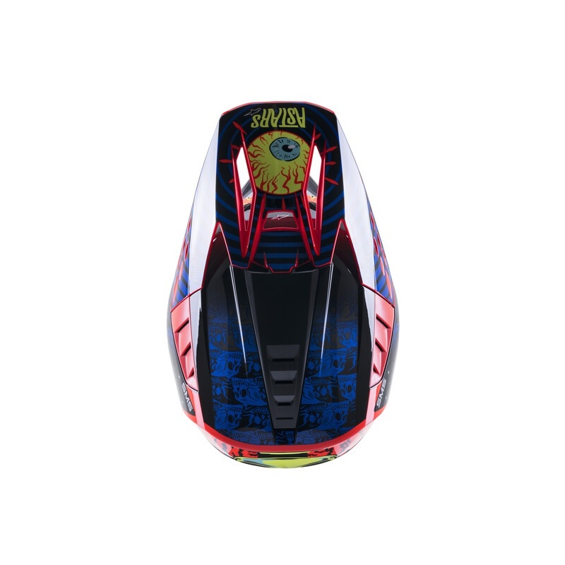 Motokrosová prilba Alpinestars S-M5 Solar Flare čierno-modro-fluorescenčno červeno- fluorescenčno žltá výpredaj