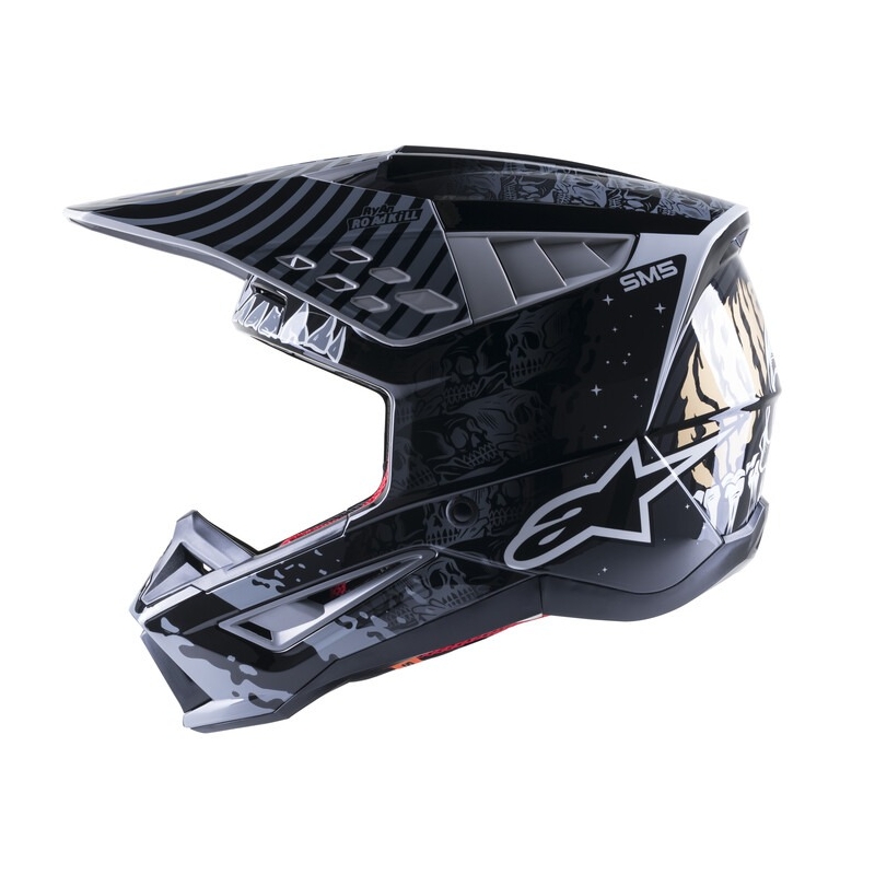 Motokrosová prilba Alpinestars S-M5 Solar Flare čierno-šedá výpredaj