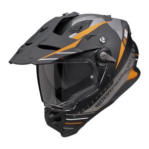 Enduro helma Scorpion ADF-9000 Air Feat matná čierno-strieborno-oranžová