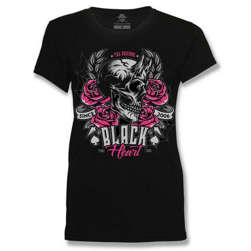 Dámske tričko Black Heart Devil Rose