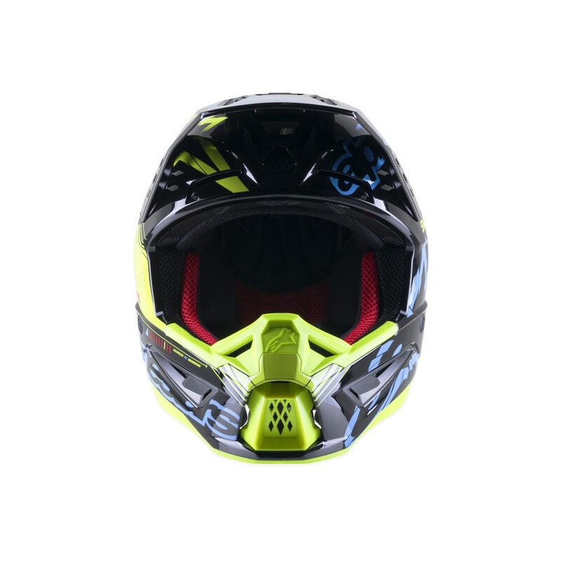 Motokrosová prilba Alpinestars S-M5 Action fluorescenčno žlto-čierno-modro- tmavo červená