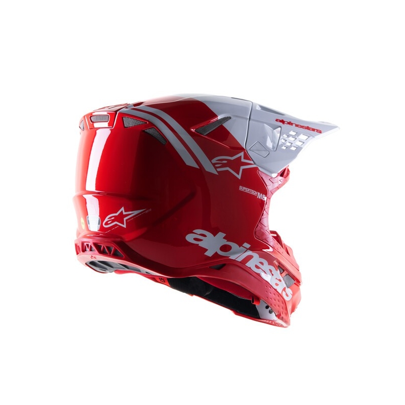 Motokrosová prilba Alpinestars Supertech S-M8 Radium 2 červeno-biela