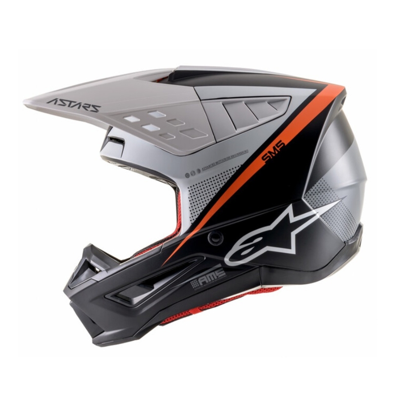 Motokrosová prilba Alpinestars S-M5 Rayon čierno-bielo-fluorescenčno oranžová matná