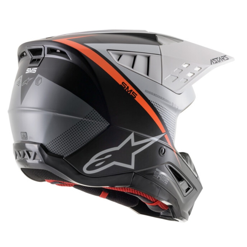 Motokrosová prilba Alpinestars S-M5 Rayon čierno-bielo-fluorescenčno oranžová matná