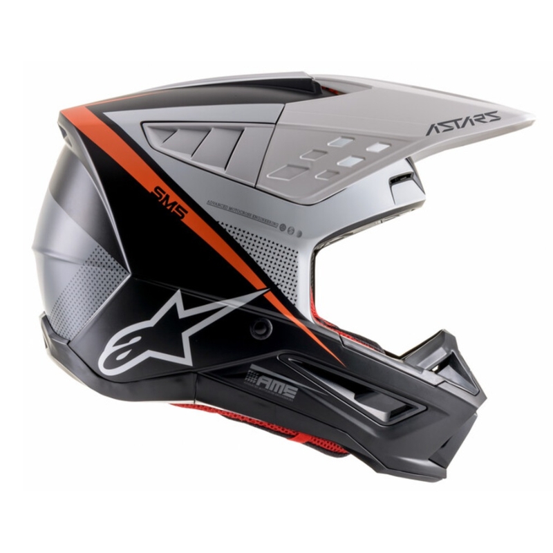 Motokrosová prilba Alpinestars S-M5 Rayon čierno-bielo-fluorescenčno oranžová matná