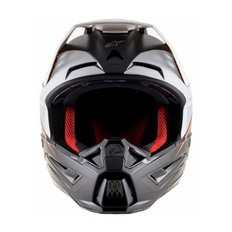 Motokrosová prilba Alpinestars S-M5 Rayon čierno-bielo-fluorescenčno oranžová matná