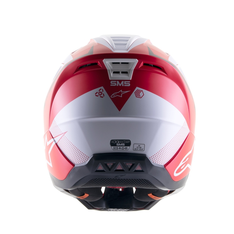 Motokrosová prilba Alpinestars S-M5 Rayon červeno-bielo-čierna matná