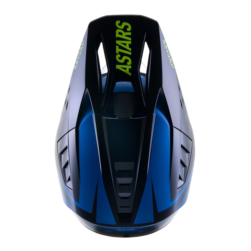 Motokrosová prilba Alpinestars S-M5 Rayon modro-fluorescenčno žlto-bielo-čierna matná