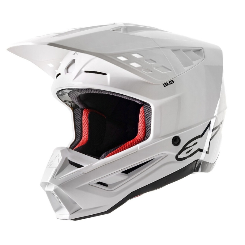 Motokrosová prilba Alpinestars S-M5 Solid biela lesklá