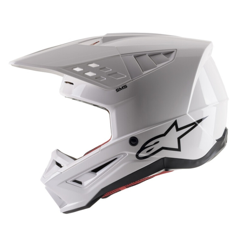 Motokrosová prilba Alpinestars S-M5 Solid biela lesklá