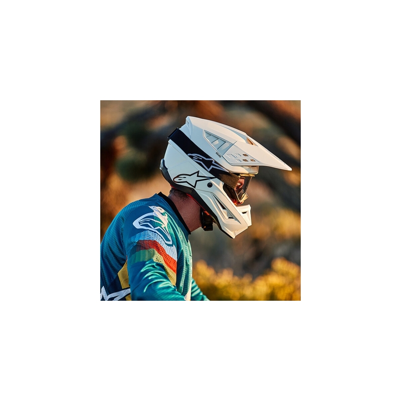 Motokrosová prilba Alpinestars S-M5 Solid biela lesklá