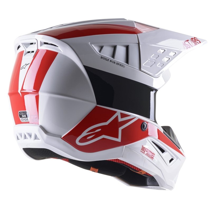 Motokrosová prilba Alpinestars S-M5 Bond bielo-červená lesklá