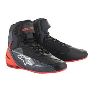 Topánky na motorku Alpinestars Faster-3 čierno-šedo-fluo červená