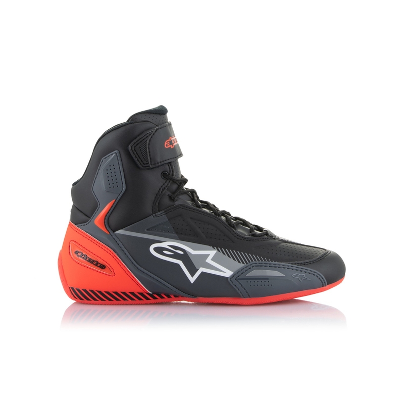 Topánky na motorku Alpinestars Faster-3 čierno-šedo-fluo červená