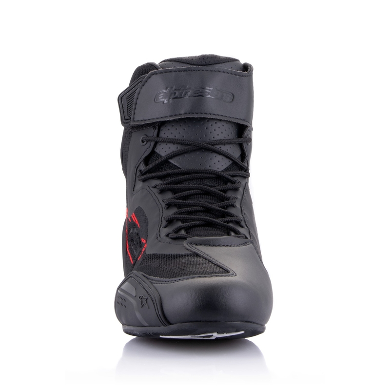 Topánky na motorku Alpinestars Faster-3 Rideknit čierno-tmavo šedo-červené
